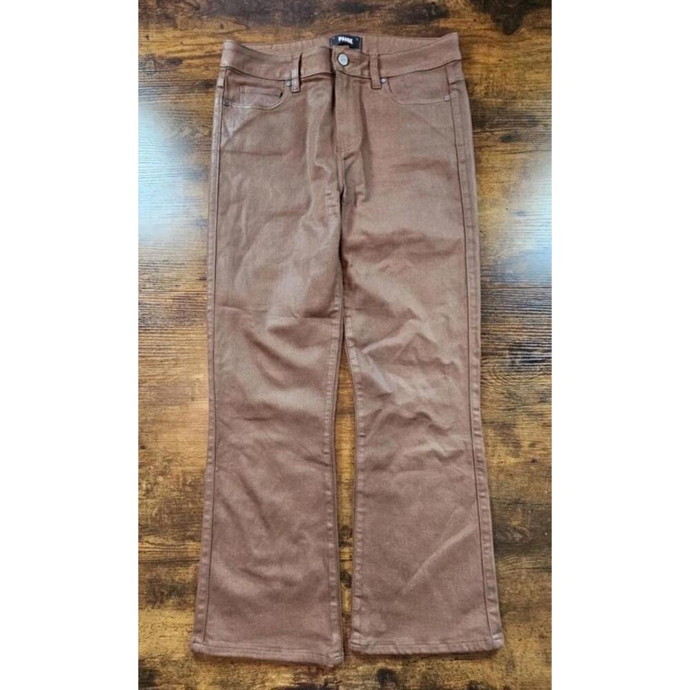 Paige Womens Claudine In Cognac Luxe Coating Pants Size 29‎